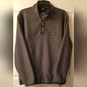 Eddie Bauer Men's Pullover Sweatshirt Pockets Buttons Grey Size XXL EUC NICE!